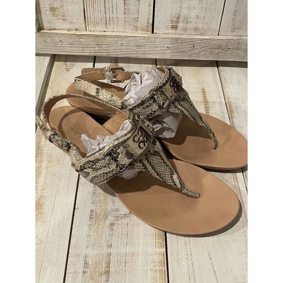 Coach Danielle Python Print Sandals Women's Shoe‎ Size 9.5B - Picture 2 of 5